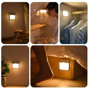 Essentials House Motion Sensor Light USB Night Light LED Lamp With Switch Rechargeable Inductor Lights For Kitchen Stairs