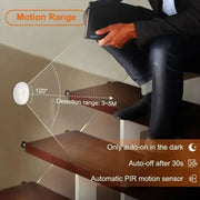 Essentials House Motion Sensor Step Light, USB Rechargeable Wireless LED Floor Lamp for Indoor Stairs Hallway Wardrobe Auto