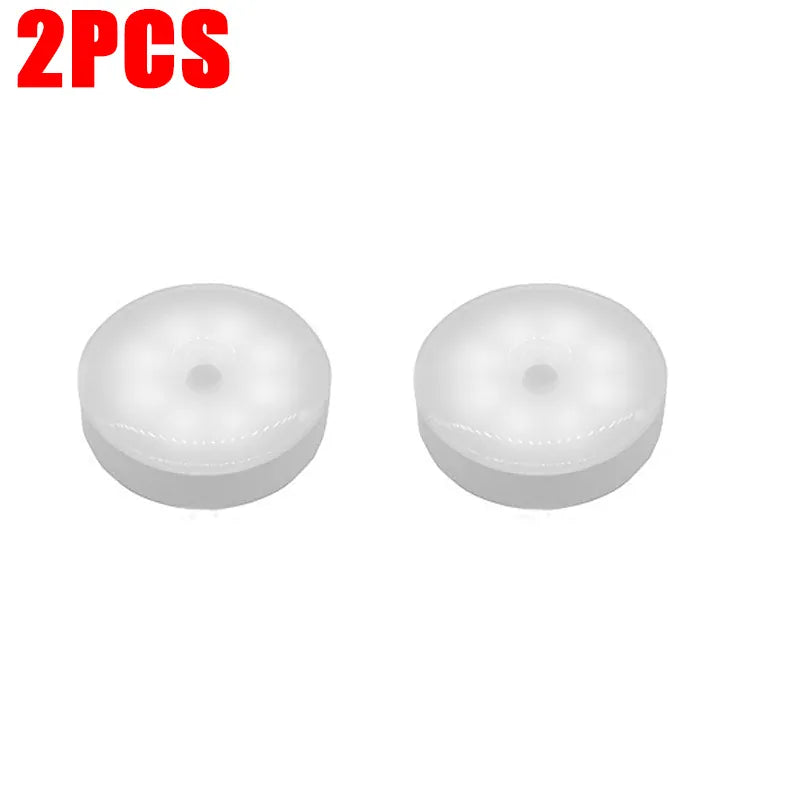 Essentials House White Light 2PCS Motion Sensor Step Light, USB Rechargeable Wireless LED Floor Lamp for Indoor Stairs