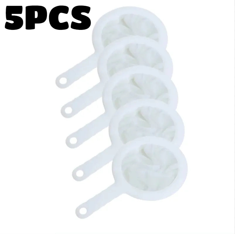 Essentials House White 5PCS 5pcs Soy Milk Wine Filter Bag Nylon Ultra-fine Filter Mesh Sieve for Soy Juice Coffee Milk Food