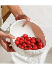 Essentials House white rice drainage basket, plastic kitchen strainer for rice and produce
