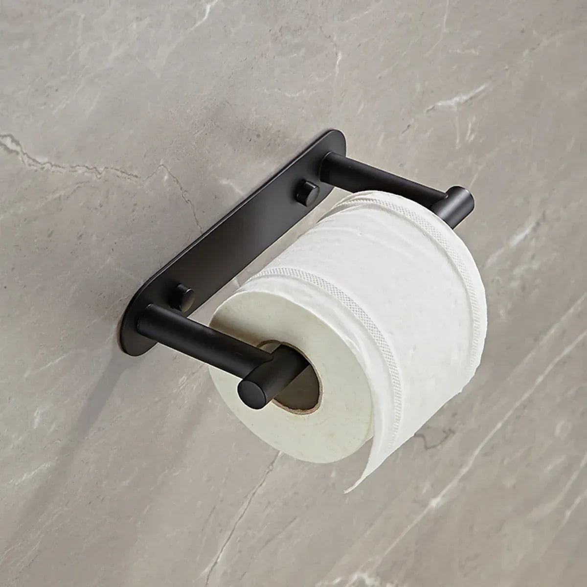 Black rotating stainless steel toilet paper holder