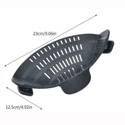 Essentials House Silicone Kitchen Strainer Clip On Pots and Pans Drain Rack Pasta Noodle Vegetable Fruit Strainer Colander