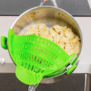 Essentials House Silicone Kitchen Strainer Clip On Pots and Pans Drain Rack Pasta Noodle Vegetable Fruit Strainer Colander