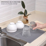 Essentials House grey / 37 26cm Kitchen Dish Drying Silicone Mat Raised Stripes Outlet Design Countertop Sink Draining Pad