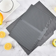 Essentials House grey / 37 26cm Kitchen Dish Drying Silicone Mat Raised Stripes Outlet Design Countertop Sink Draining Pad