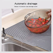 Essentials House grey / 37 26cm Kitchen Dish Drying Silicone Mat Raised Stripes Outlet Design Countertop Sink Draining Pad
