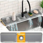 Essentials House Kitchen Sink Splash Guard with 7° Slope Design,Quick Drain, Snap-On Fixation,Splash Catcher for Kitchen &