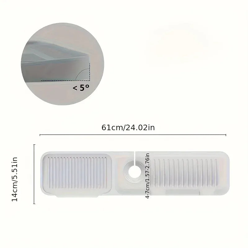 Essentials House Kitchen Sink Splash Guard with 7° Slope Design,Quick Drain, Snap-On Fixation,Splash Catcher for Kitchen &