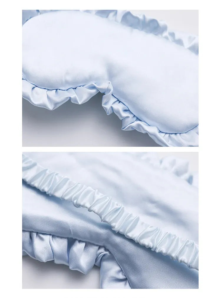 Essentials House Silk Ruffle Sleep Eye Mask Soft Sleeping Eye Covers Multicolor Night Dream Blackout Eye Patches for Woman