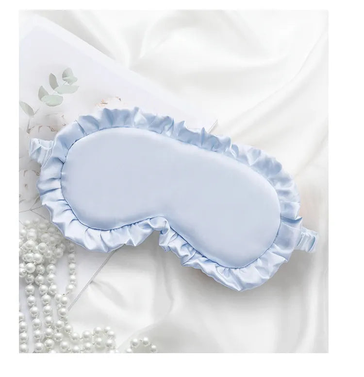 Essentials House Silk Ruffle Sleep Eye Mask Soft Sleeping Eye Covers Multicolor Night Dream Blackout Eye Patches for Woman