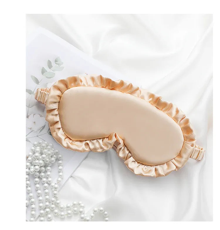 Essentials House Silk Ruffle Sleep Eye Mask Soft Sleeping Eye Covers Multicolor Night Dream Blackout Eye Patches for Woman