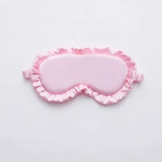 Essentials House Pink Silk Ruffle Sleep Eye Mask Soft Sleeping Eye Covers Multicolor Night Dream Blackout Eye Patches