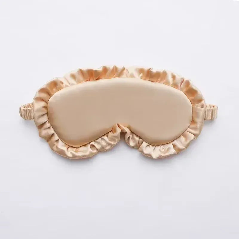Essentials House Golden Silk Ruffle Sleep Eye Mask Soft Sleeping Eye Covers Multicolor Night Dream Blackout Eye Patches