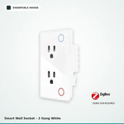 Tuya Zigbee Smart Wall Outlet in White - alternate view