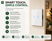 A promotional graphic for a modern touch switch panel