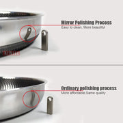 Stainless steel honeycomb frying pan with a laser-engraved nonstick pattern