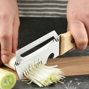 Essentials House Kitchen Peeler Stainless Steel Vegetable Peeler with Wooden Handle for Peeling and Slicing Fruits