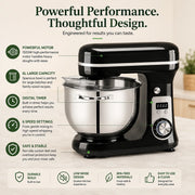 BioloMix 6L Stand Mixer in Black - powerful performance features