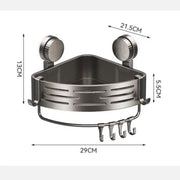 Dimensions of the gray suction corner shower basket