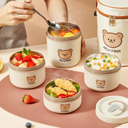 Essentials House Microwave Sealed 304 Stainless Steel Thermal Bento Lunch Box Large Capacity Cute Insulated Food Container