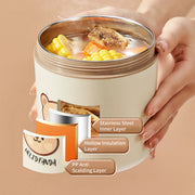 Essentials House Microwave Sealed 304 Stainless Steel Thermal Bento Lunch Box Large Capacity Cute Insulated Food Container