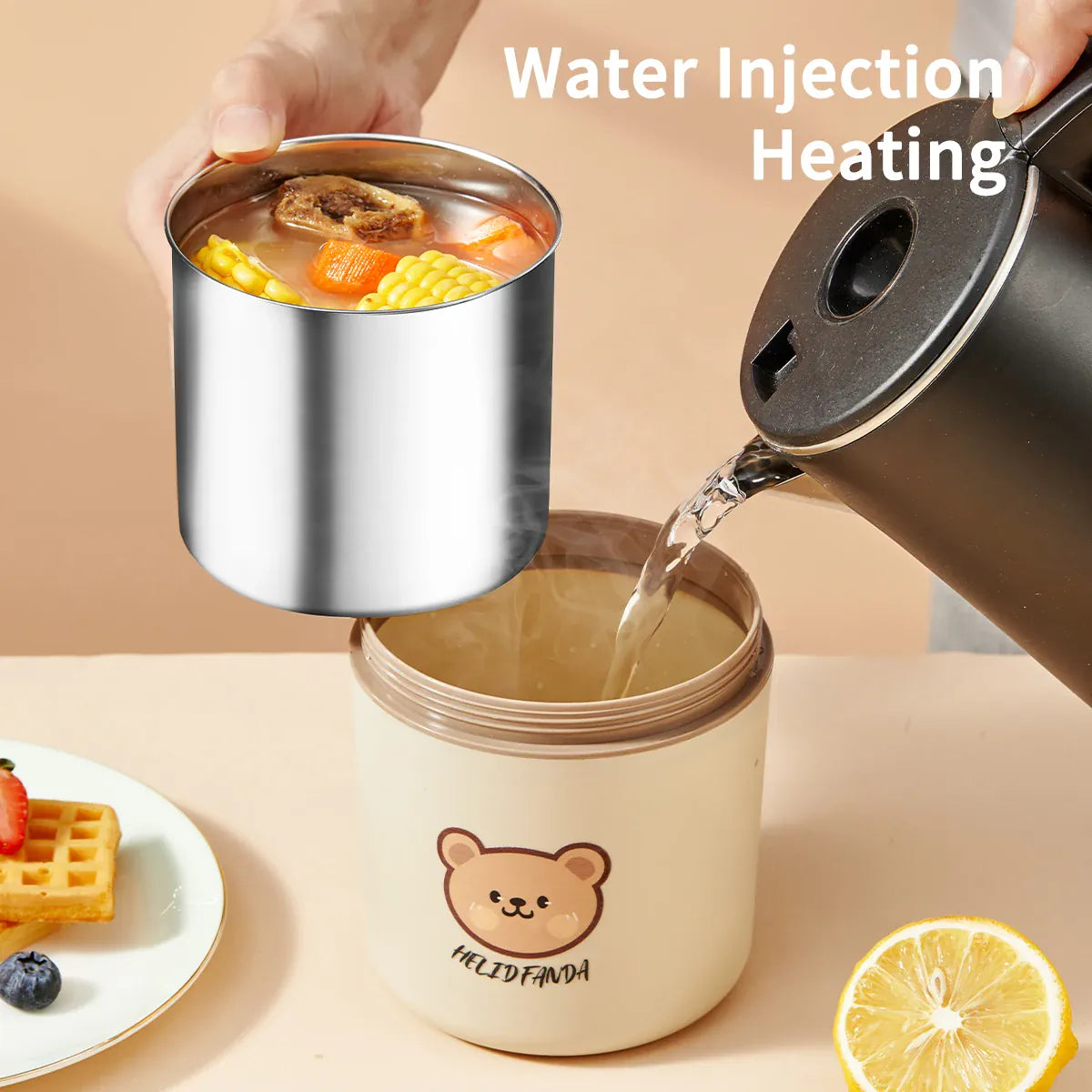 Essentials House Microwave Sealed 304 Stainless Steel Thermal Bento Lunch Box Large Capacity Cute Insulated Food Container