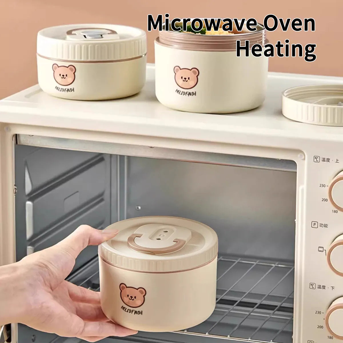 Essentials House Microwave Sealed 304 Stainless Steel Thermal Bento Lunch Box Large Capacity Cute Insulated Food Container