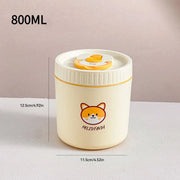 Essentials House Cream 800ML Microwave Sealed 304 Stainless Steel Thermal Bento Lunch Box Large Capacity Cute Insulated Food