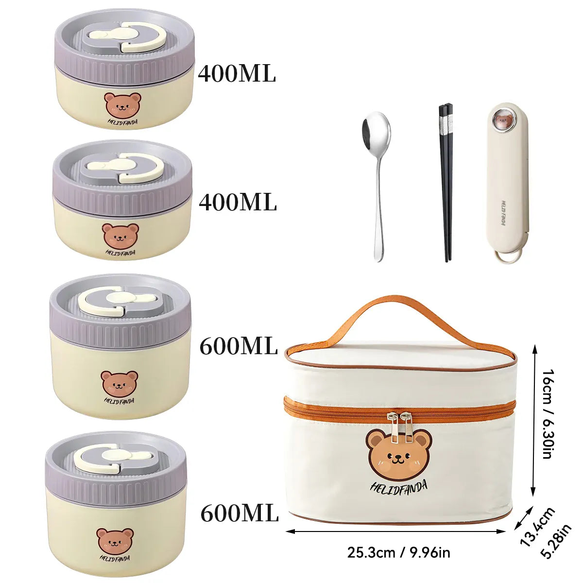 Essentials House Purple 2000ML Microwave Sealed 304 Stainless Steel Thermal Bento Lunch Box Large Capacity Cute Insulated