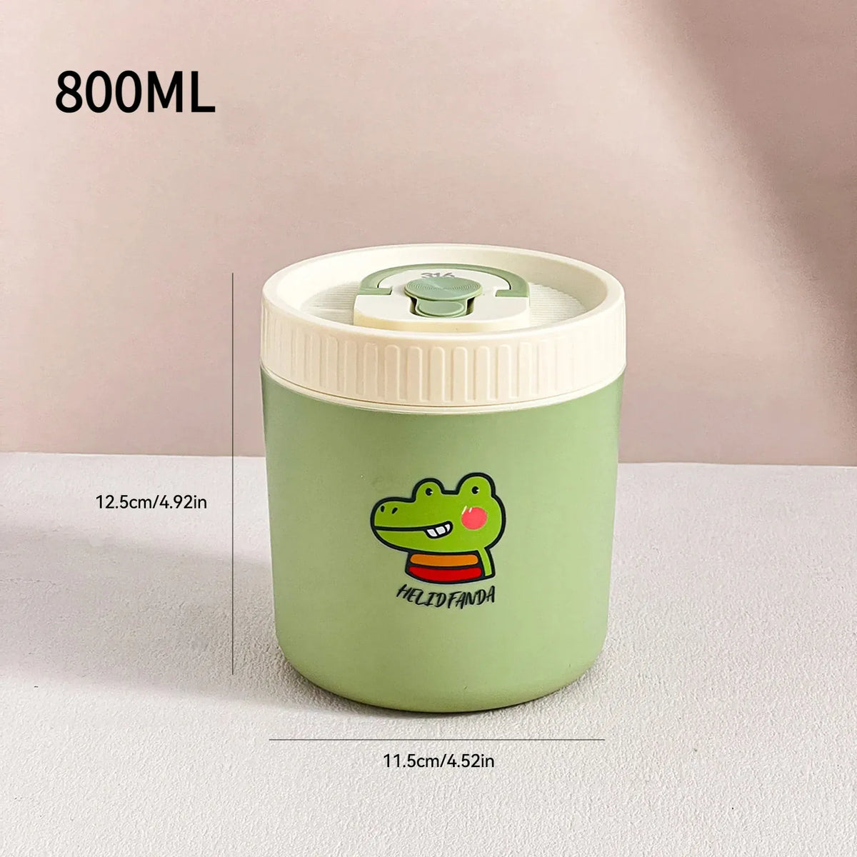 Essentials House Green 800ML Microwave Sealed 304 Stainless Steel Thermal Bento Lunch Box Large Capacity Cute Insulated Food
