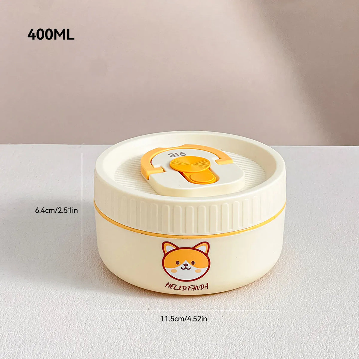 Essentials House Cream 400ML Microwave Sealed 304 Stainless Steel Thermal Bento Lunch Box Large Capacity Cute Insulated Food