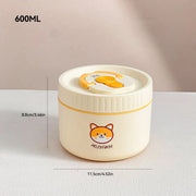 Essentials House Cream 600ML Microwave Sealed 304 Stainless Steel Thermal Bento Lunch Box Large Capacity Cute Insulated Food