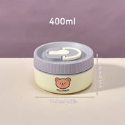 Essentials House Purple 400ml Microwave Sealed 304 Stainless Steel Thermal Bento Lunch Box Large Capacity Cute Insulated Food