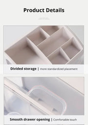 Alternate view of three-layer clear makeup and jewelry organizer