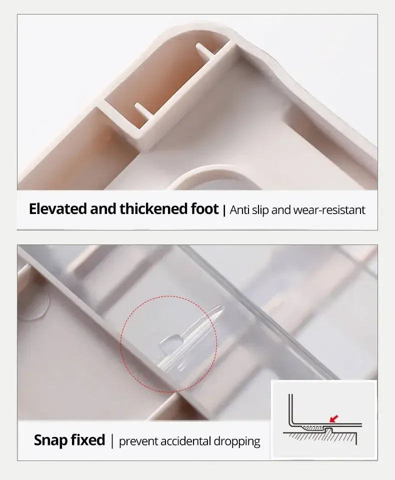 Alternate view of three-layer clear makeup and jewelry organizer