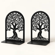 Pair of black Tree of Life metal bookends