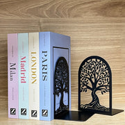 Tree of Life bookend pair holding travel books