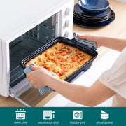 Essentials House Starry 3.8/1.9 Quart Blue Casserole Baking Dish large lasagna pan with lid Stoneware casserole with lid