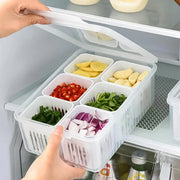Essentials House Refrigerator Food Drain Fresh-keeping Box Ginger Garlic Onion Pepper Storage Box Fruit Vegetable Drain