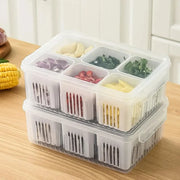 Essentials House Refrigerator Food Drain Fresh-keeping Box Ginger Garlic Onion Pepper Storage Box Fruit Vegetable Drain