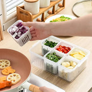 Essentials House Refrigerator Food Drain Fresh-keeping Box Ginger Garlic Onion Pepper Storage Box Fruit Vegetable Drain