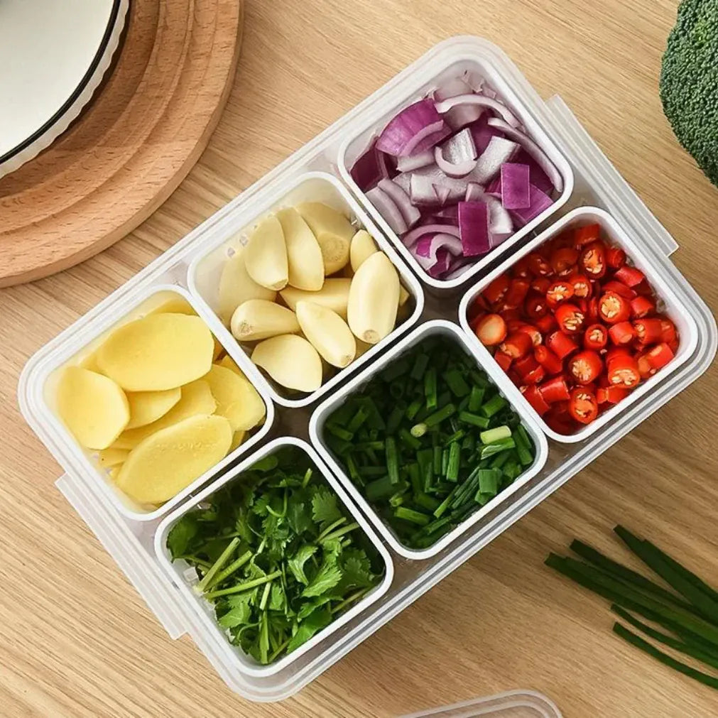 Essentials House Refrigerator Food Drain Fresh-keeping Box Ginger Garlic Onion Pepper Storage Box Fruit Vegetable Drain