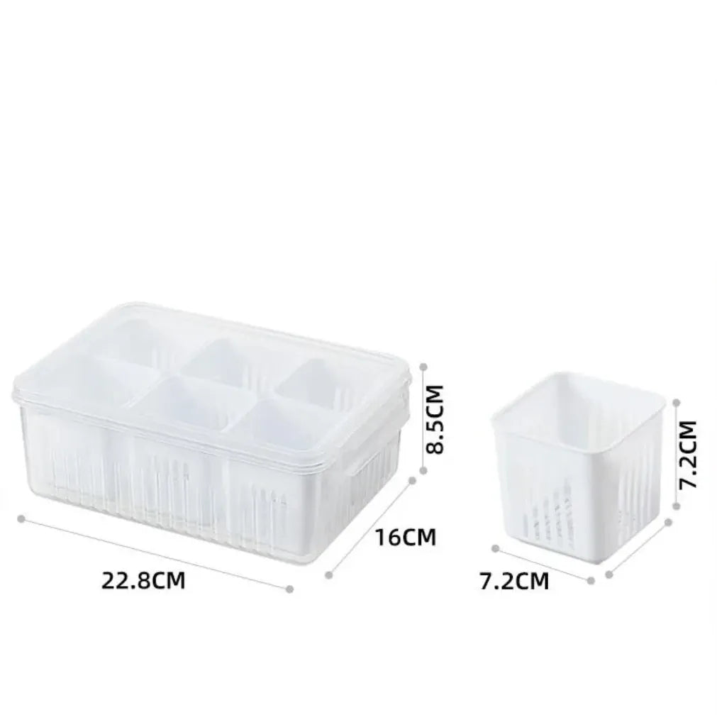 Essentials House Refrigerator Food Drain Fresh-keeping Box Ginger Garlic Onion Pepper Storage Box Fruit Vegetable Drain