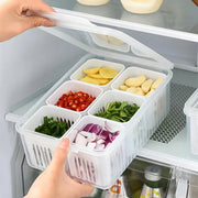 Essentials House Refrigerator Food Drain Fresh-keeping Box Ginger Garlic Onion Pepper Storage Box Fruit Vegetable Drain