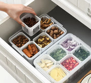 Essentials House Refrigerator Food Drain Fresh-keeping Box Ginger Garlic Onion Pepper Storage Box Fruit Vegetable Drain