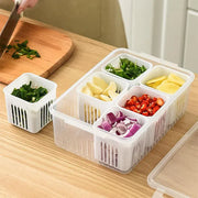 Essentials House Refrigerator Food Drain Fresh-keeping Box Ginger Garlic Onion Pepper Storage Box Fruit Vegetable Drain