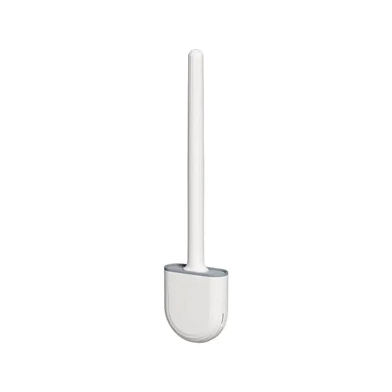 White wall-mounted flexible toilet brush set