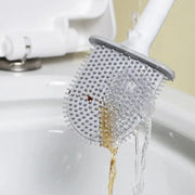 Alternate view of wall-mounted flexible toilet brush set