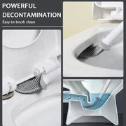 Alternate view of wall-mounted flexible toilet brush set